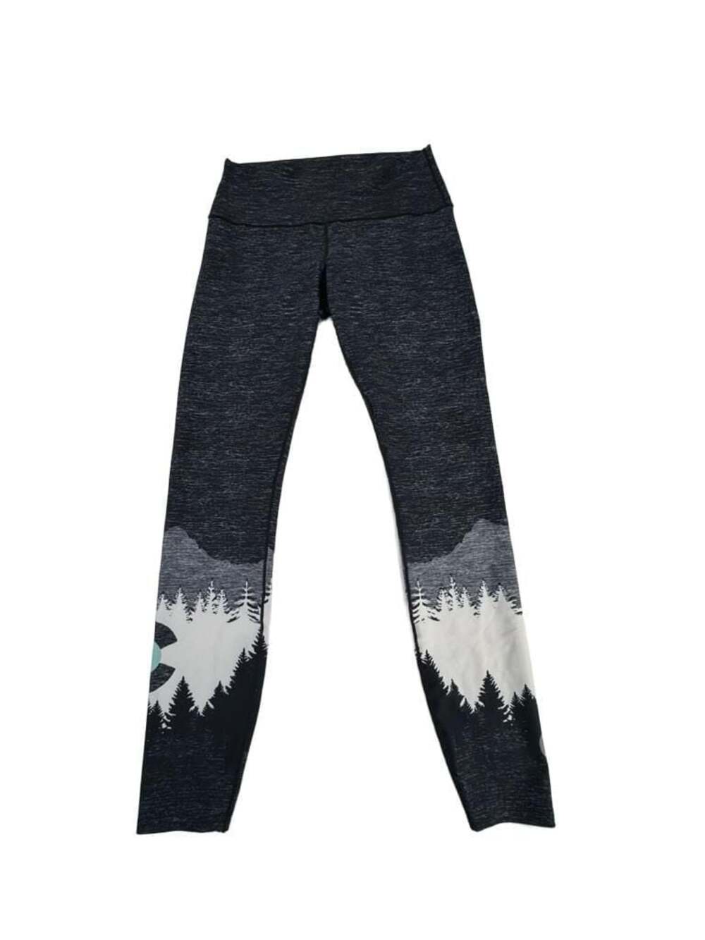 Colorado Threads Mountain Forest Print Yoga Leggings Size Large